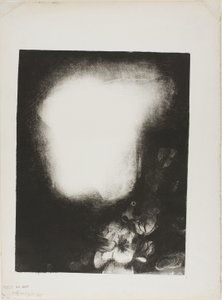 戴胸花的妇女头像 作者 奥迪隆·雷顿（Odilon Redon）