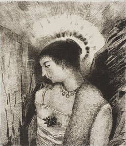 这里是善良的女神，伊达依山之母，图版 15，共 24 幅 作者 奥迪隆·雷顿（Odilon Redon）