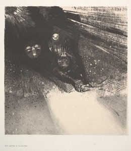 丑陋的幼虫，1896年。 作者 奥迪隆·雷顿（Odilon Redon）