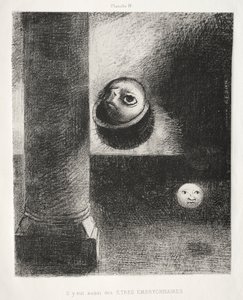 向戈雅致敬：还有胚胎生物，1885年。 作者 奥迪隆·雷顿（Odilon Redon）