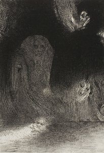 我有时在天空中看到好像是精灵的形状，第 21 版，共 24 页 作者 奥迪隆·雷顿（Odilon Redon）