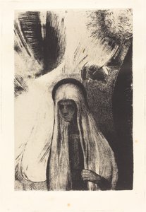 La Vieille：Que Crains-tu?Un large trou Noir！你怕什么？ 一个巨大的黑洞！也许是空的！) 作者 奥迪隆·雷顿（Odilon Redon）