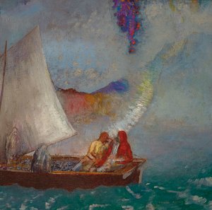 La Voile grise The Gray Sail, um 1900-1904. 作者 奥迪隆·雷顿（Odilon Redon）