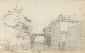 素描本中的页面，“巴斯克人的乡村” 作者 奥迪隆·雷顿（Odilon Redon）