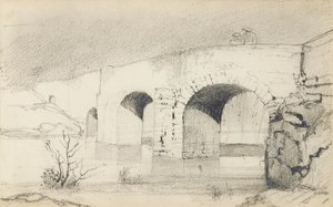 素描本中的页面，“巴斯克人的乡村” 作者 奥迪隆·雷顿（Odilon Redon）