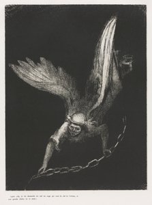 圣约翰启示录：我看见了他的右手，星期六，1899年。 作者 奥迪隆·雷顿（Odilon Redon）