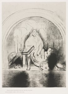 圣约翰启示录：我看见坐在宝座上的他的右手……，1899年。 作者 奥迪隆·雷顿（Odilon Redon）