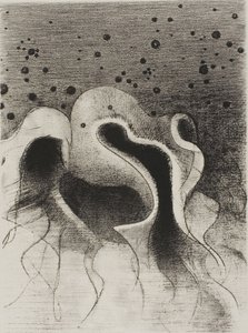 海兽，像皮革瓶子一样圆，第 22 版，共 24 版 作者 奥迪隆·雷顿（Odilon Redon）