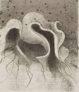 海兽，像皮革瓶子一样圆，第 22 版，共 24 版 作者 奥迪隆·雷顿（Odilon Redon）