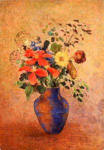 蓝色花瓶 作者 奥迪隆·雷顿（Odilon Redon）