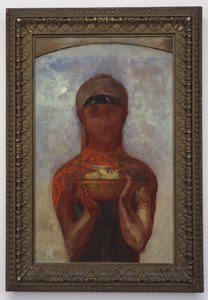 神秘之杯，或西比尔，约1890年 作者 奥迪隆·雷顿（Odilon Redon）