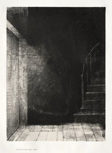 鬼屋：我们俩都看到了1896年的苍白大灯。 作者 奥迪隆·雷顿（Odilon Redon）