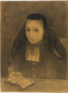 读《罗摩衍那》的小方丈 作者 奥迪隆·雷顿（Odilon Redon）