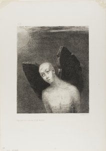 失落的天使张开黑色的翅膀，选自《夜 作者 奥迪隆·雷顿（Odilon Redon）