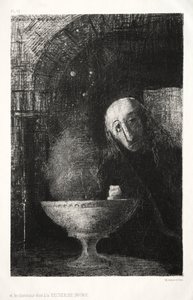 夜晚：搜寻者参与了1886年的无限搜寻。 作者 奥迪隆·雷顿（Odilon Redon）