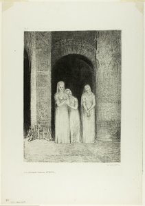 女祭司在等待，选自《夜 作者 奥迪隆·雷顿（Odilon Redon）