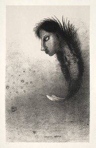 圣安东尼的诱惑第一个系列：然后出现单身……，1888年。 作者 奥迪隆·雷顿（Odilon Redon）