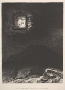 悬挂在太空中的朦胧微光，1891年。 作者 奥迪隆·雷顿（Odilon Redon）
