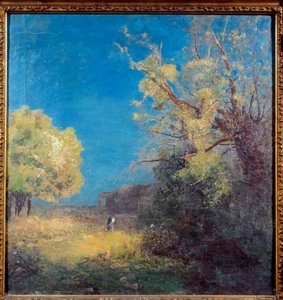 路上有peyrelebade。 奥迪隆·雷东 (Odilon Redon) 的绘画 (1840-1916) 作者 奥迪隆·雷顿（Odilon Redon）