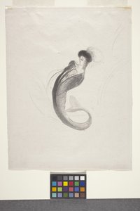 无题（飞翔纸石版画） 作者 奥迪隆·雷顿（Odilon Redon）