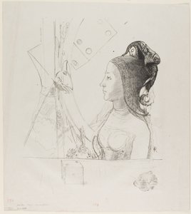 无题试验石版画 作者 奥迪隆·雷顿（Odilon Redon）