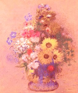 花瓶花（粉彩在船上） 作者 奥迪隆·雷顿（Odilon Redon）