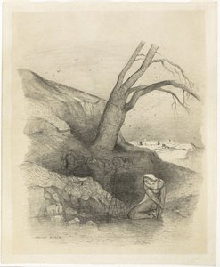 跪着的女人 作者 奥迪隆·雷顿（Odilon Redon）