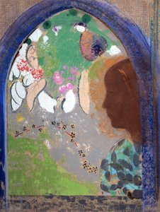 窗边的女人，1903-1908年。 作者 奥迪隆·雷顿（Odilon Redon）