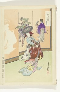 跳舞的女人
美人与花的比较（系列标题）
美人与花的比较（系列名称，附在实物上） 作者 竹川理三郎