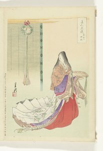 平安宫女
美人与花的比较（系列标题）
美人花》（系列名称，附在实物上） 作者 竹川理三郎