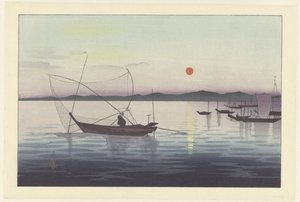 小船和夕阳 作者 大原功臣
