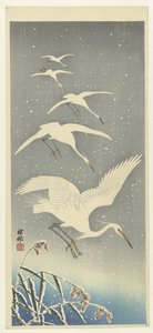 下雪的白鹭 作者 大原功臣
