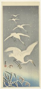 下雪的白鹭 作者 大原功臣