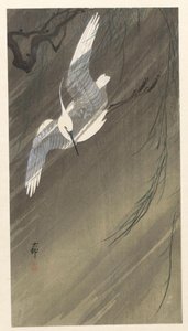 暴风雨中的白鹭 作者 大原功臣