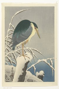 雪中苍鹭 作者 大原功臣