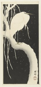 雪中苍鹭 作者 大原功臣