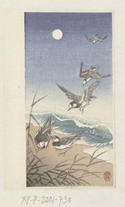 满月时的鸟儿 作者 大原功臣