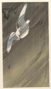 暴风雨中的白鹭 作者 大原功臣