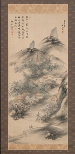 早春的竹子和梅花，1843年。 作者 冈田阪子