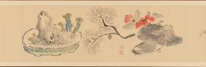 附上花的信，1831年。 作者 冈田阪子