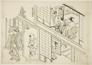 年轻的三森（三森雅郎）》，选自 12 幅戏剧模仿系列版画中的第 10 幅 作者 奥村昌信