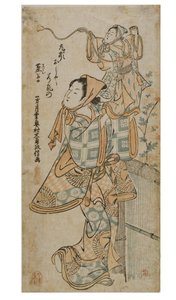 一个演员在操纵一个木偶 作者 奥村昌信