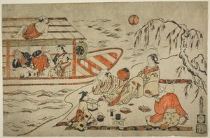 夏夜纳凉 作者 奥村昌信