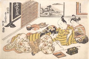来自情色书《染色色丘》的图版：A Pattern Book for the Boudoir S..., ca. 1736-44. 作者 奥村昌信