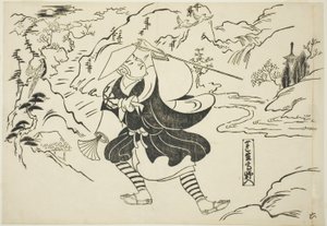 到达高野山的莲生（莲生高野入），选自 "日本木偶剧的著名场景（Yamato irotake）"系列 作者 奥村昌信