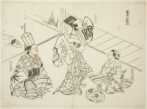 妓院中的桑巴索舞》（Ageya sanbaso），12 幅模仿戏剧的版画系列中的第 1 幅 作者 奥村昌信