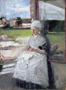 布列塔尼女孩，1889年布面油画