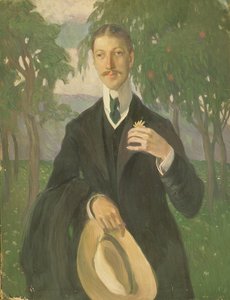 尼古拉-古米列夫（1886-1921）肖像 1909 年（布面油画） 作者 奥尔加·柳德维戈夫娜·德拉·沃斯·卡尔多夫斯卡娅