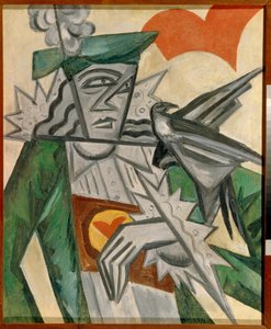 Valet de coeur (Jack of Hearts) - Peinture de Olga Vladimirovna Rozanova (1886-1918), huile sur toile (78.5x64.5 cm)