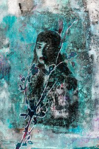 河边的肖像，2023 年（纸上混合媒介）